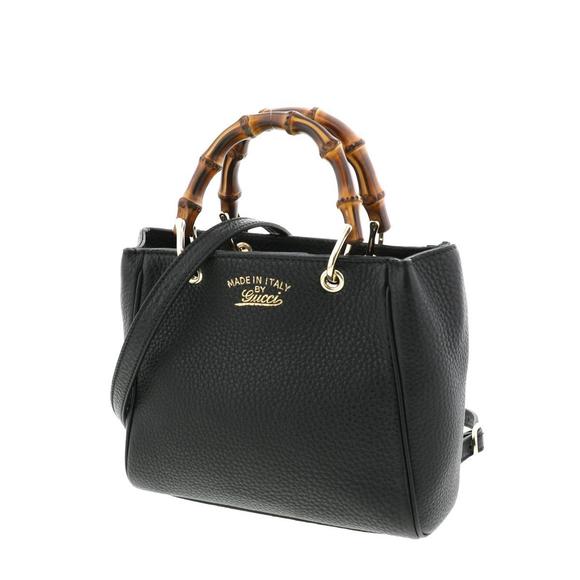 Gucci Black Mini Handbag Handle Top 2way Leather - Picture 1 of 6